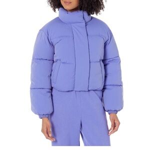 NWT Womens Lilac Purple Puffer Jacket Sporty Essential Winter Spring Color Med